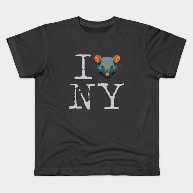 I Rat NY Kids T-Shirt by WickedAngel